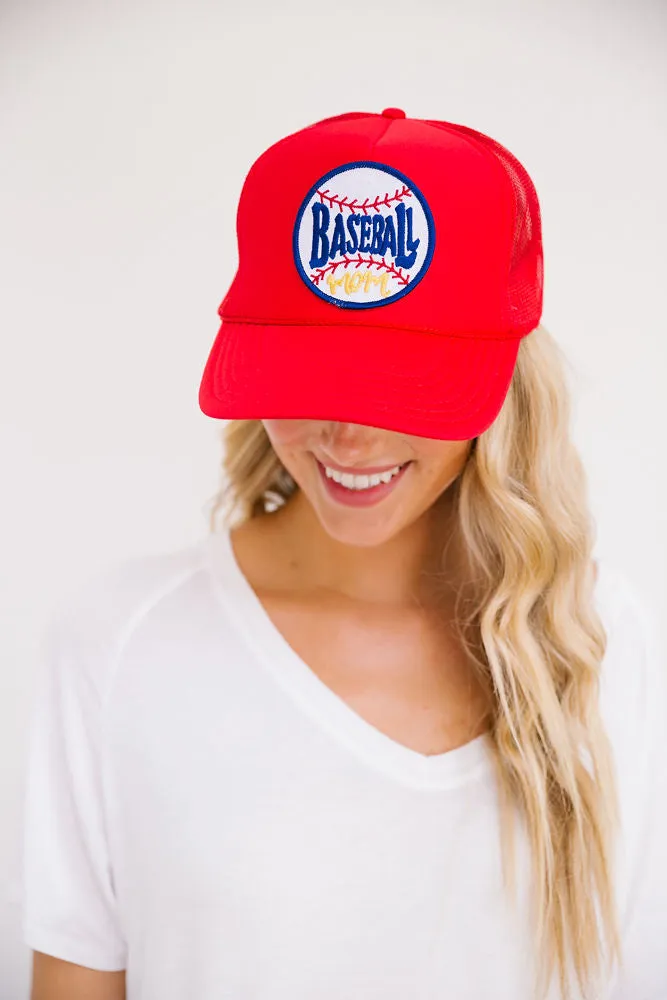 BASEBALL MOM ROUND PATCH HAT