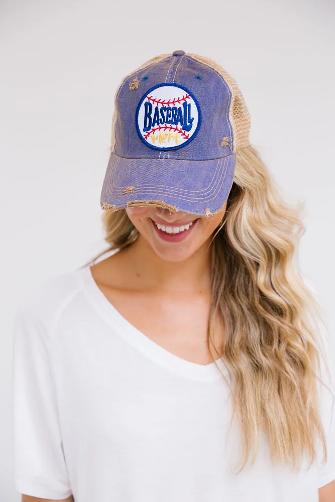 BASEBALL MOM ROUND PATCH HAT