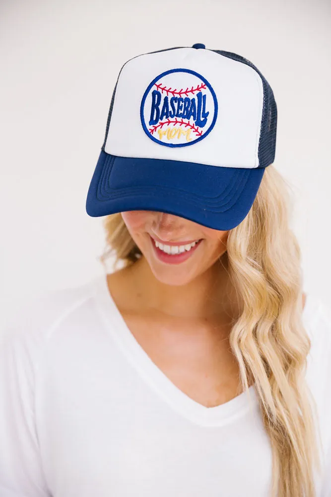 BASEBALL MOM ROUND PATCH HAT