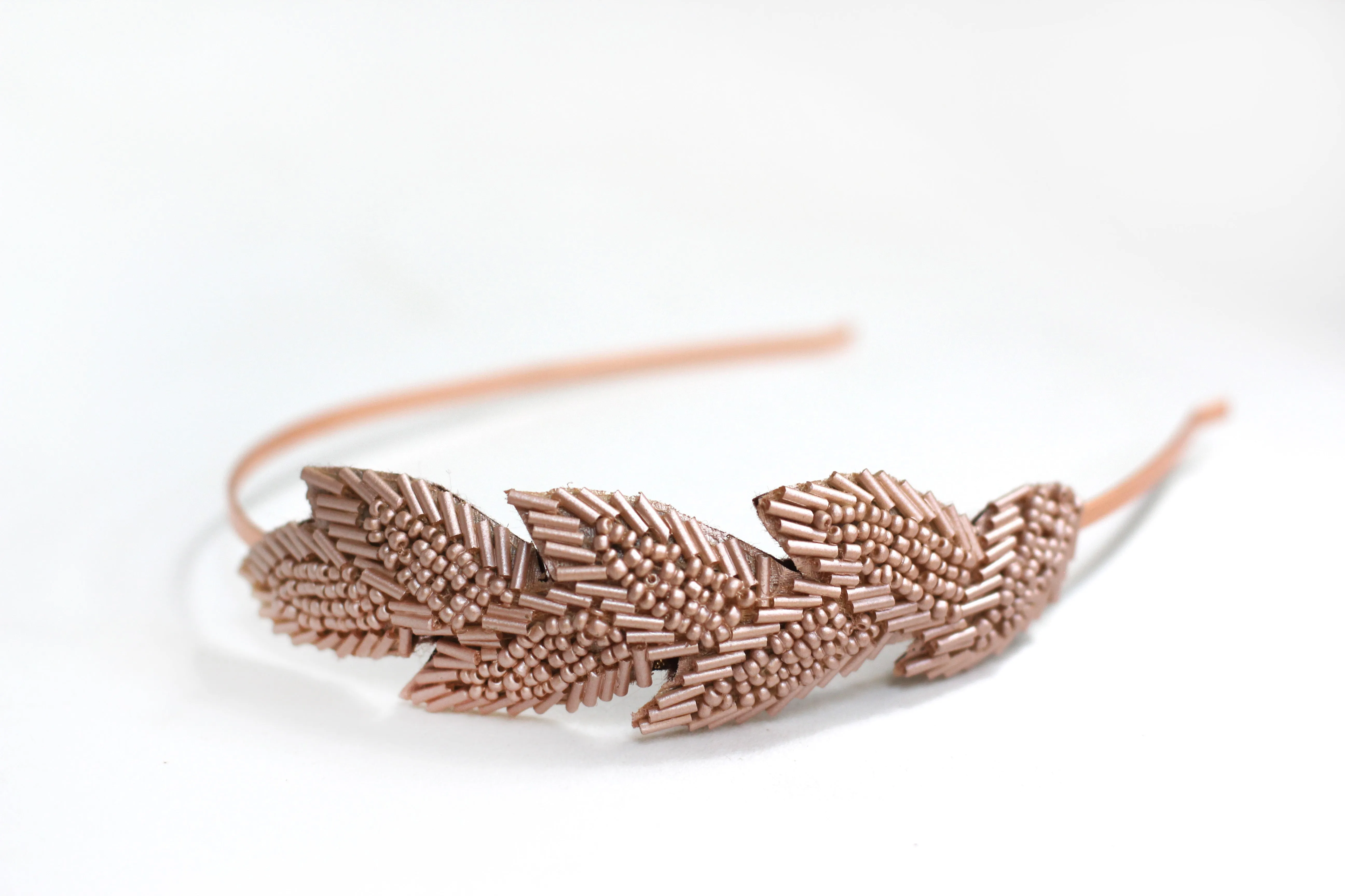 Beaded Leaf Headband