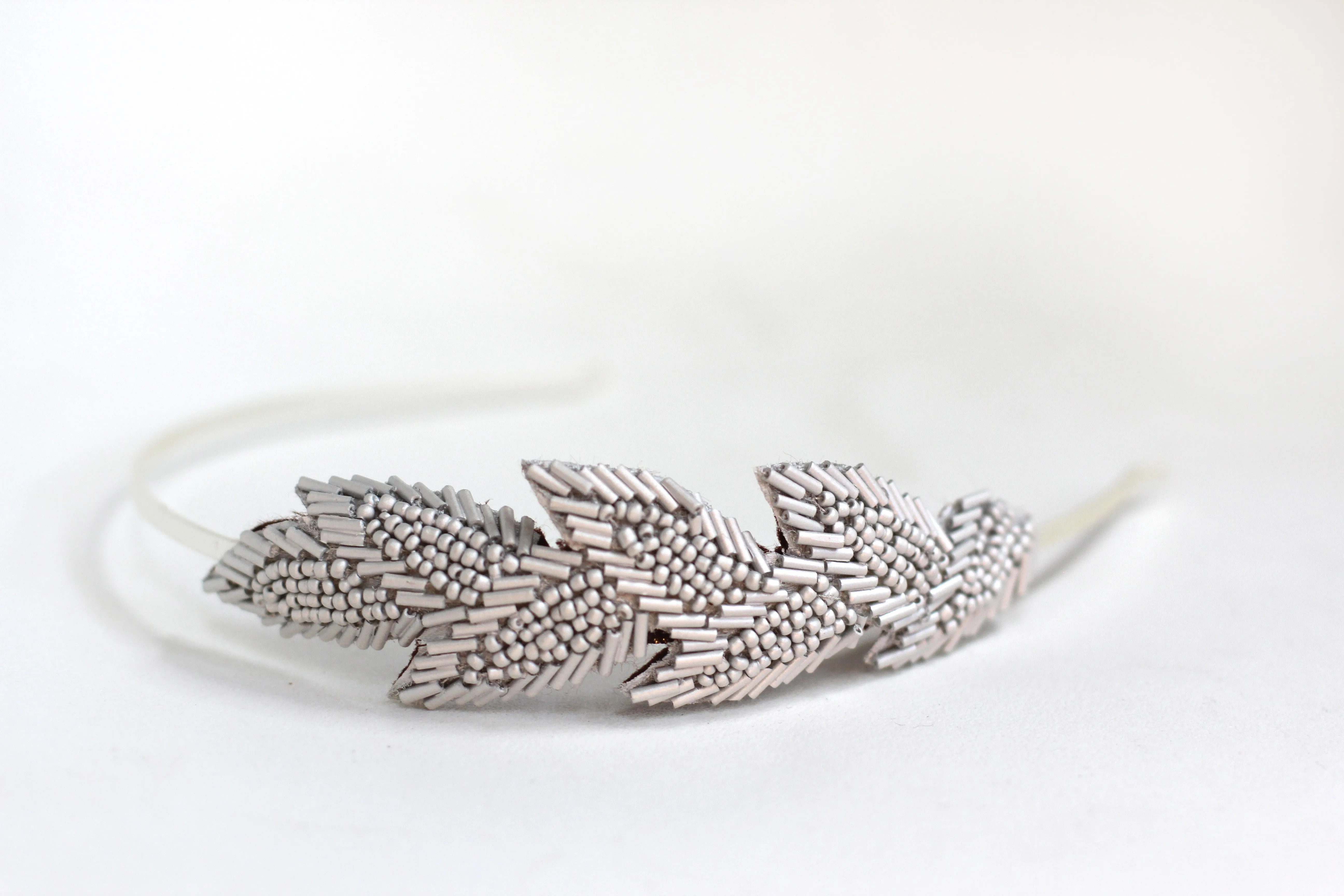 Beaded Leaf Headband