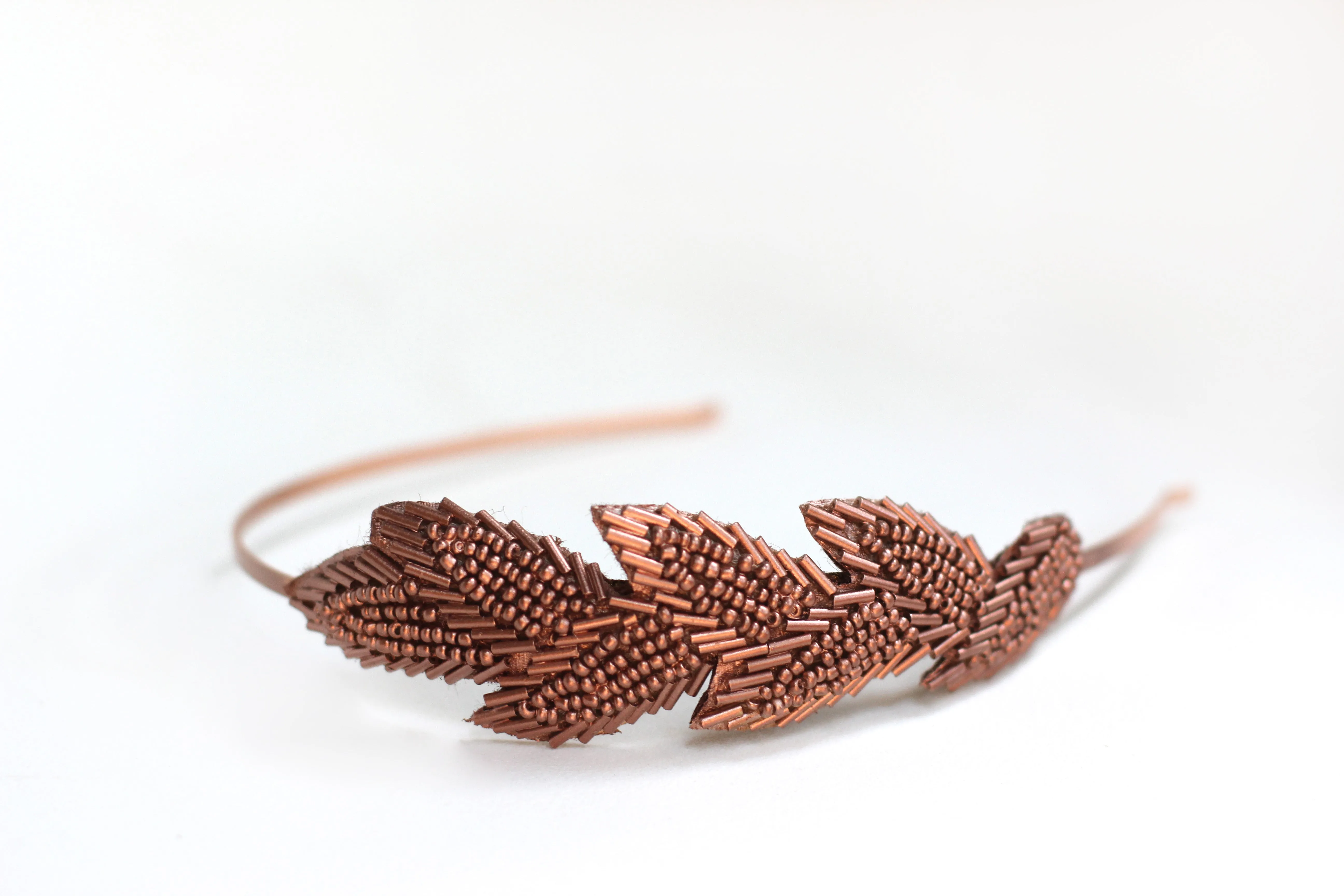 Beaded Leaf Headband