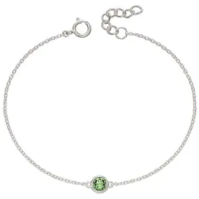 Beginnings August Birthstone Bracelet - Silver/Peridot Green