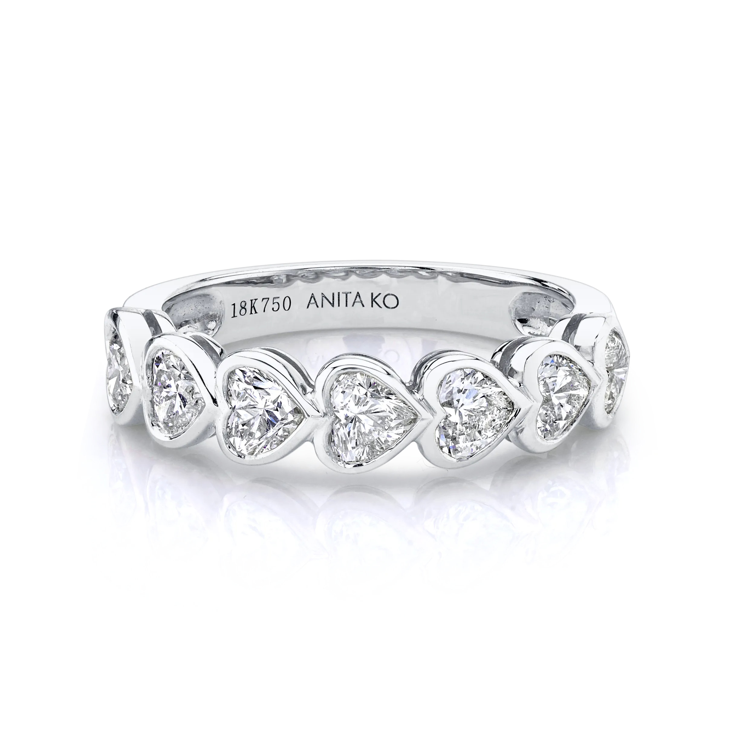 BEZELED HEART DIAMOND DEMI ETERNITY BAND