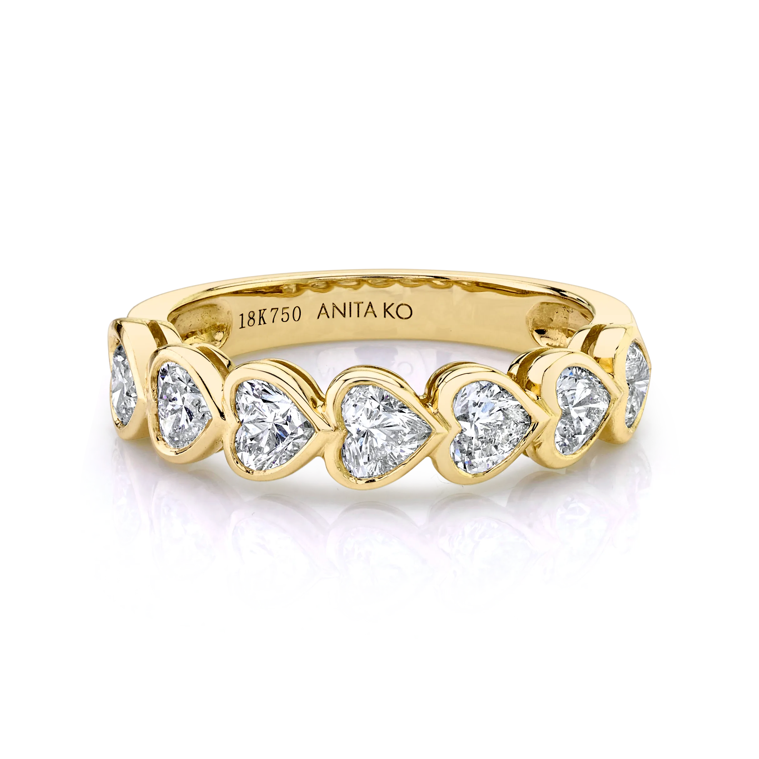 BEZELED HEART DIAMOND DEMI ETERNITY BAND