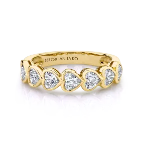 BEZELED HEART DIAMOND DEMI ETERNITY BAND