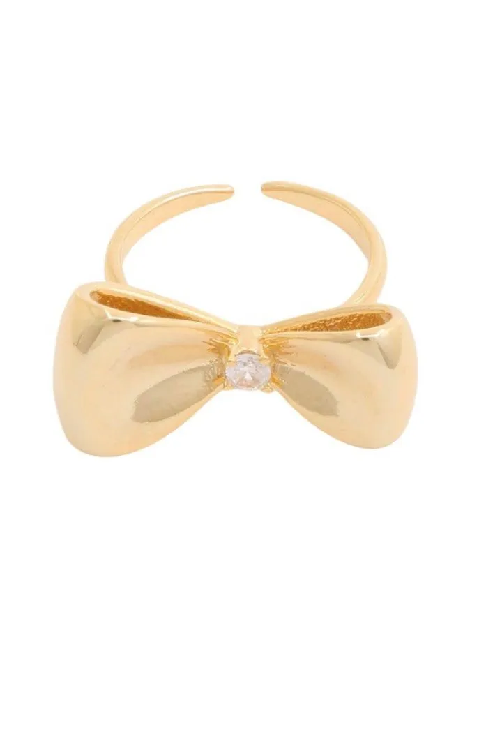 Big Bow & Rhinestone Ring