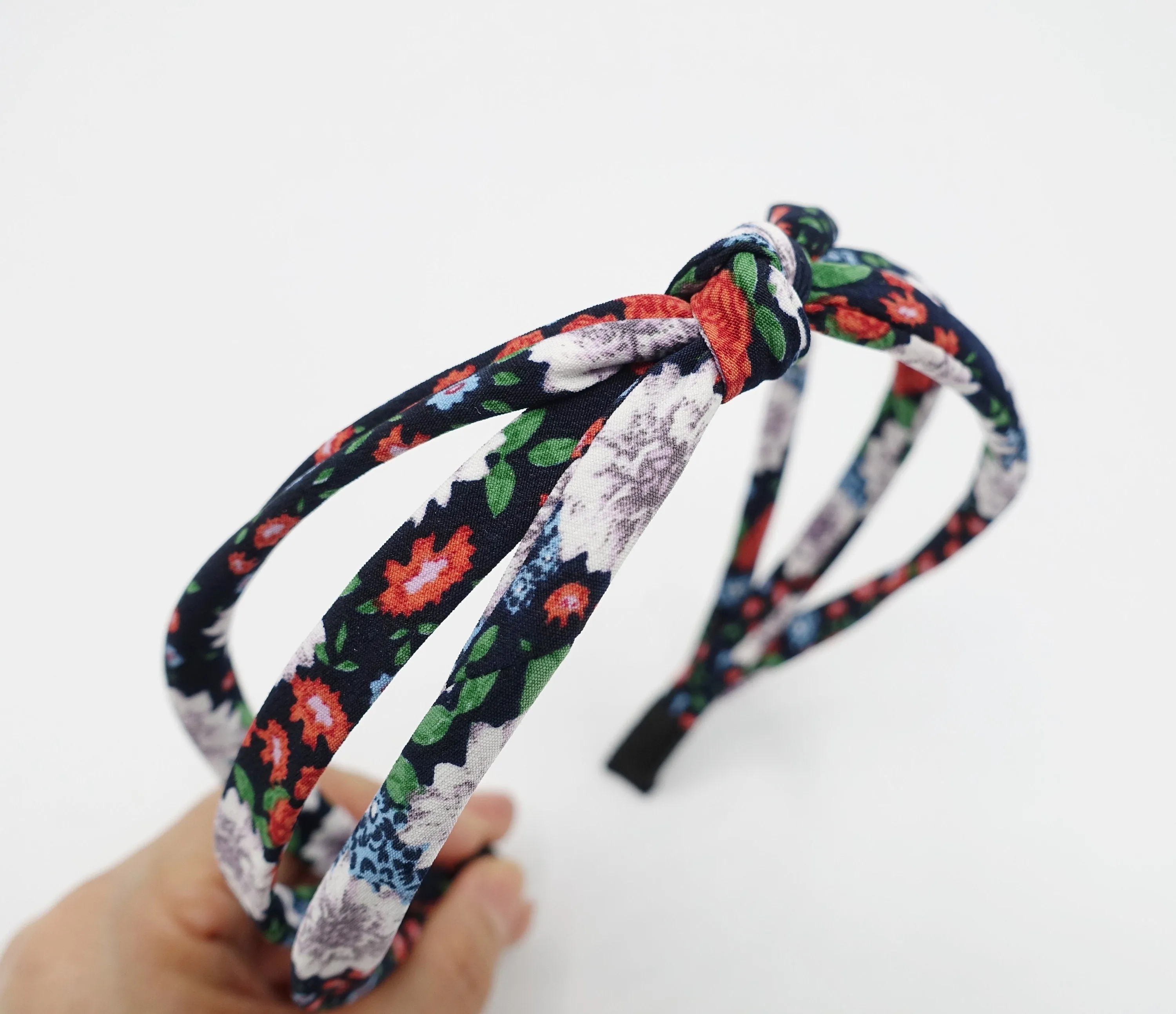 big flower print headband triple strand hairband unique hair accessory for women