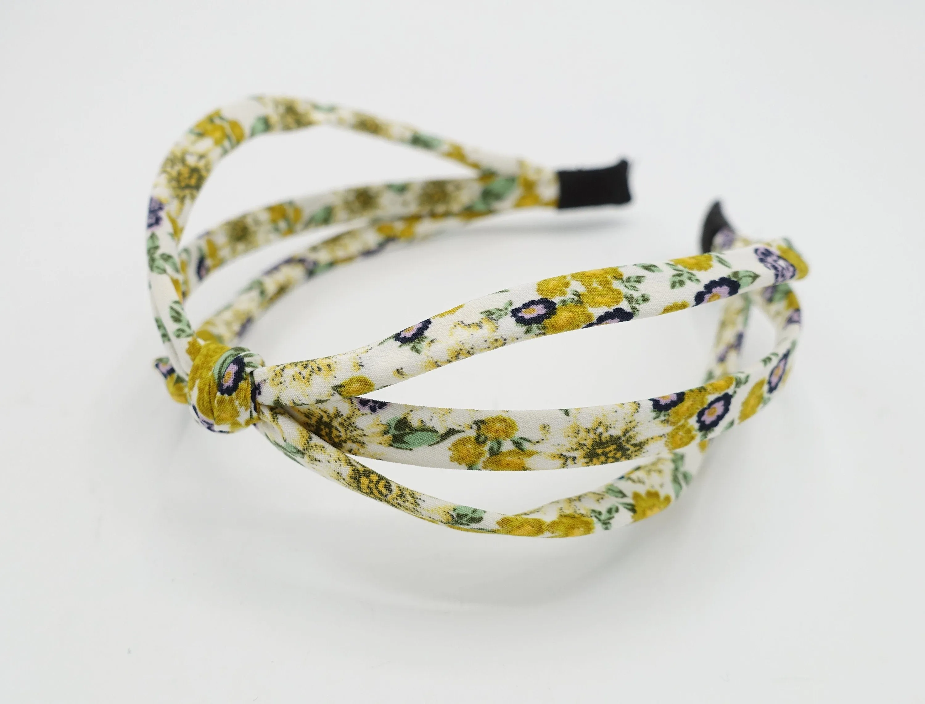 big flower print headband triple strand hairband unique hair accessory for women