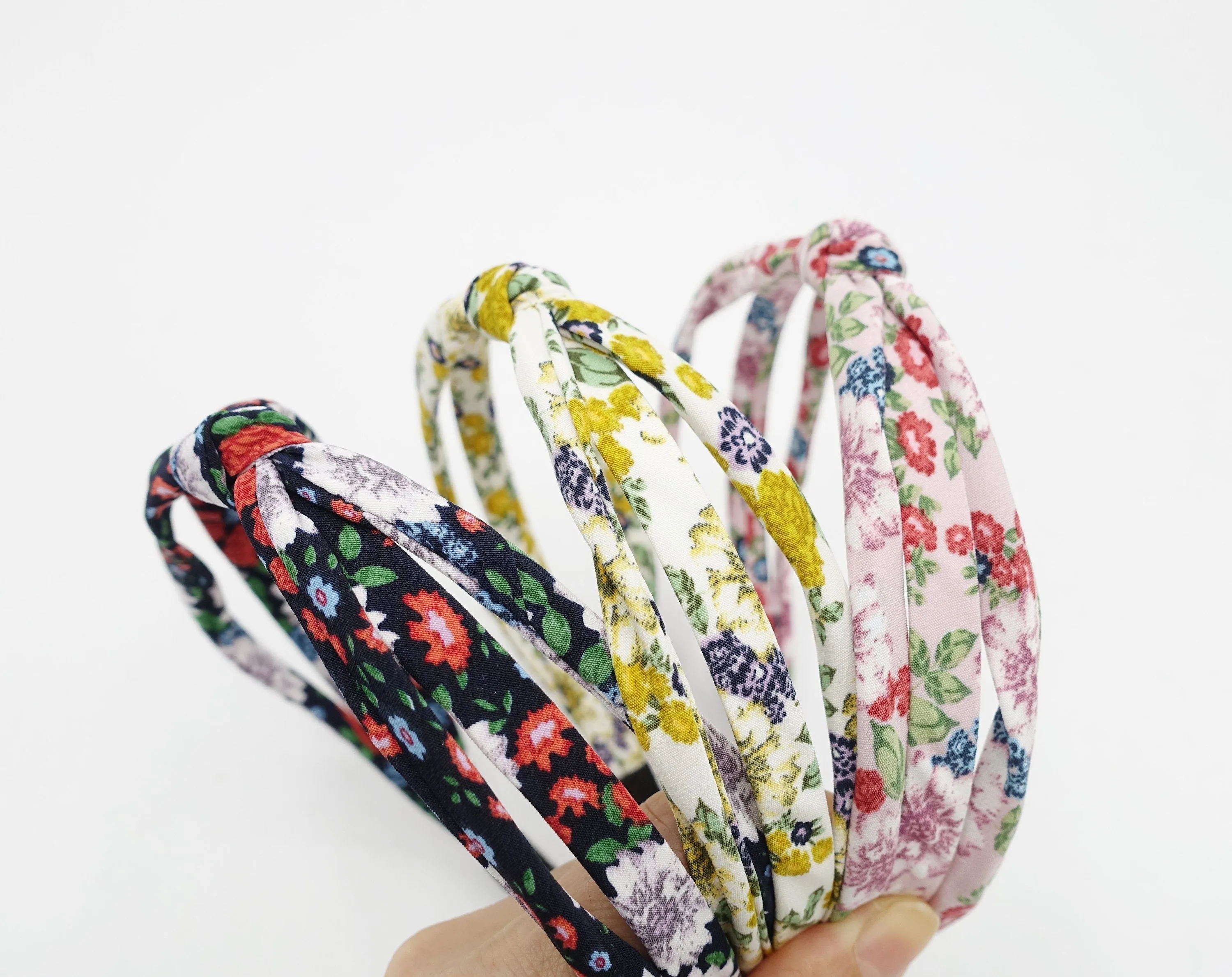 big flower print headband triple strand hairband unique hair accessory for women