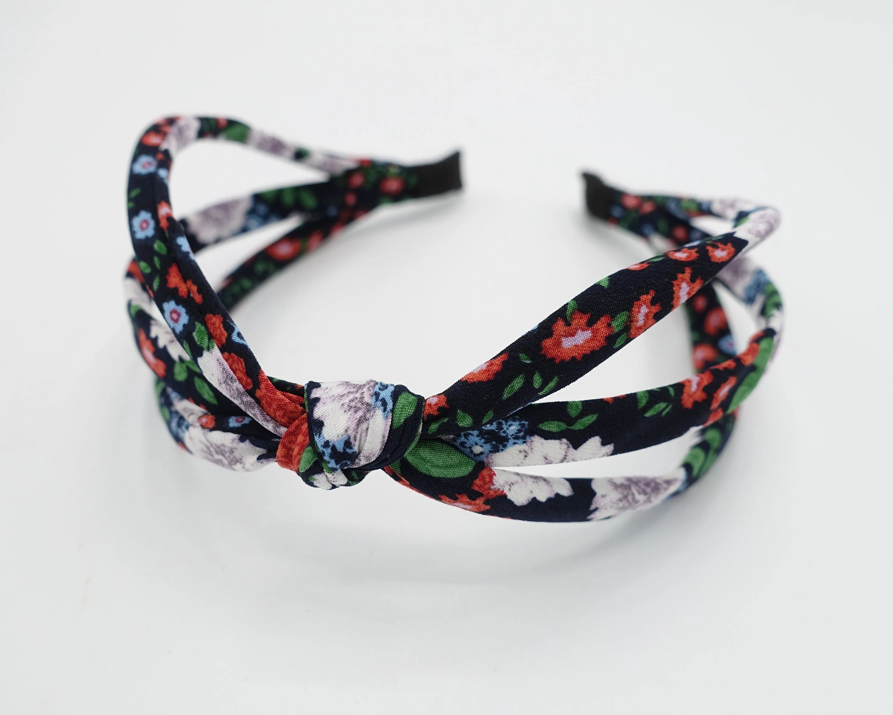 big flower print headband triple strand hairband unique hair accessory for women