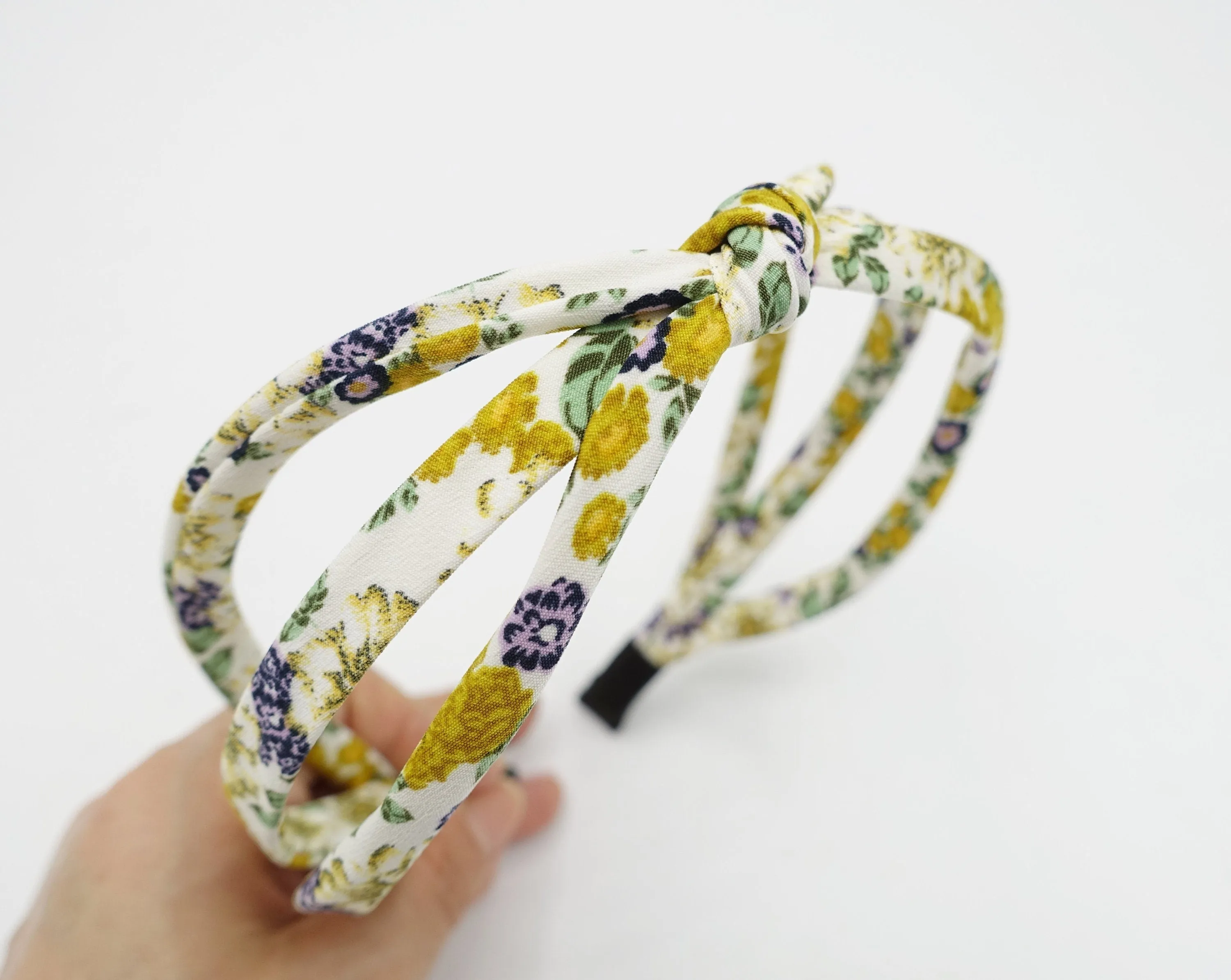 big flower print headband triple strand hairband unique hair accessory for women