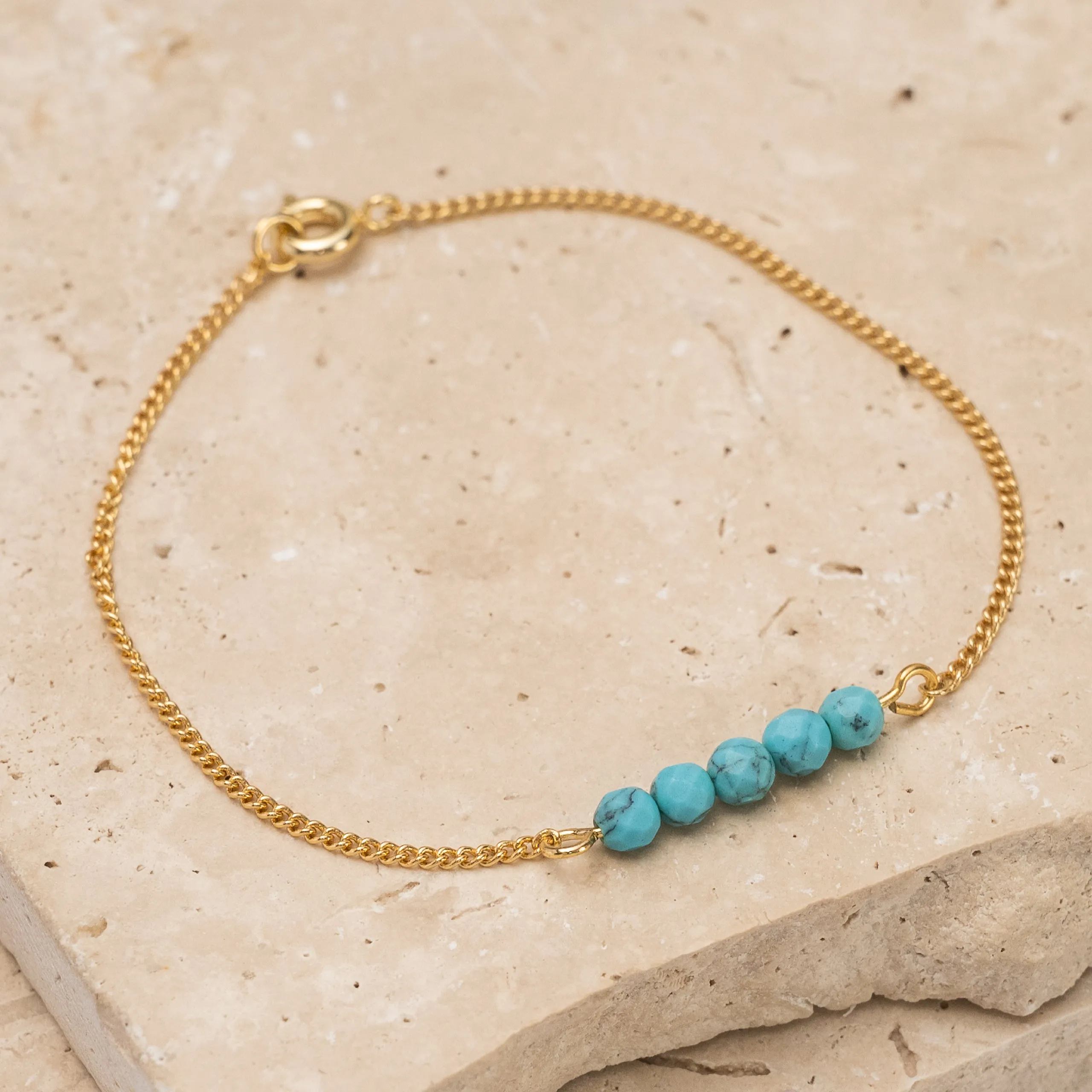 Birthstone 14k gold plated bracelet - Petite