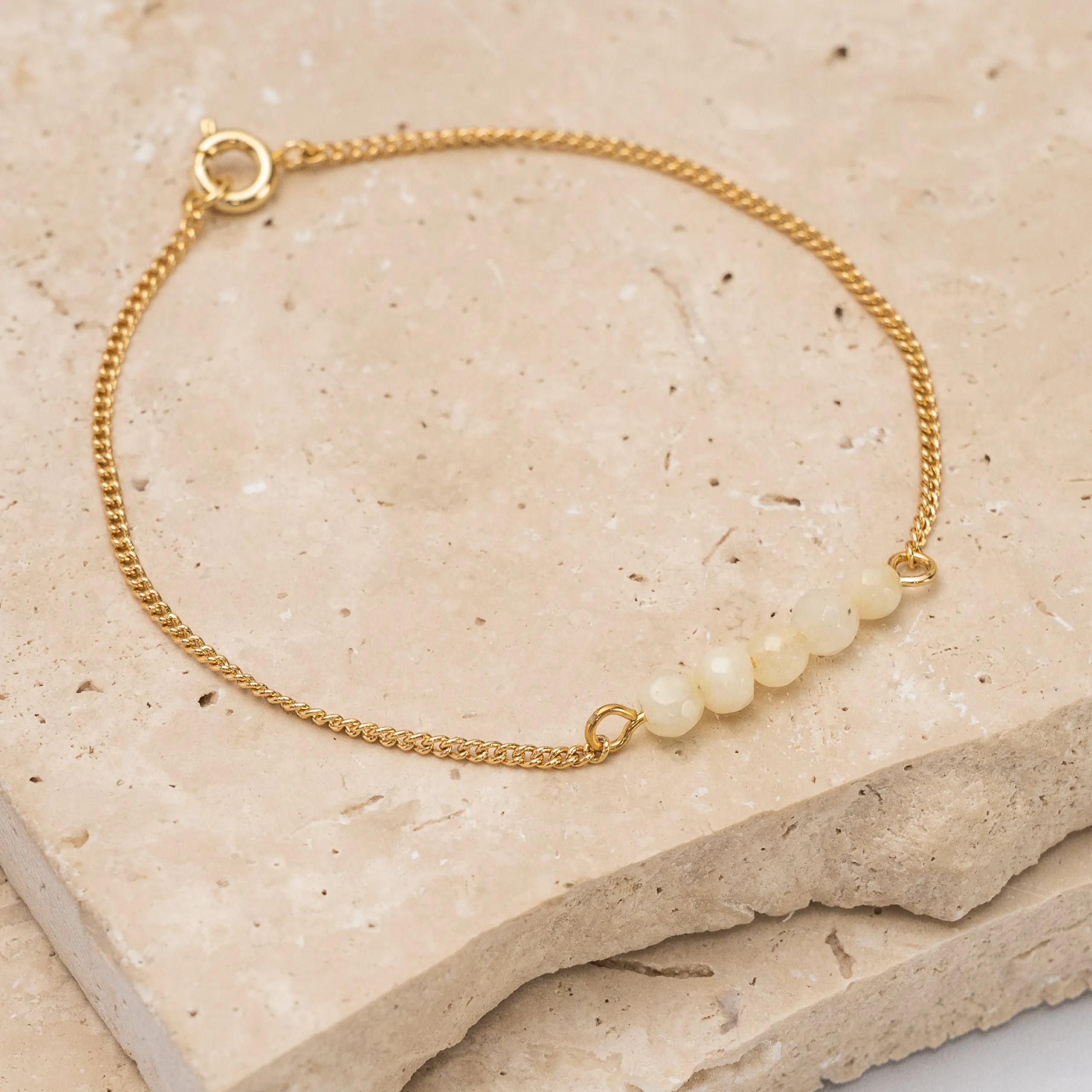 Birthstone 14k gold plated bracelet - Petite