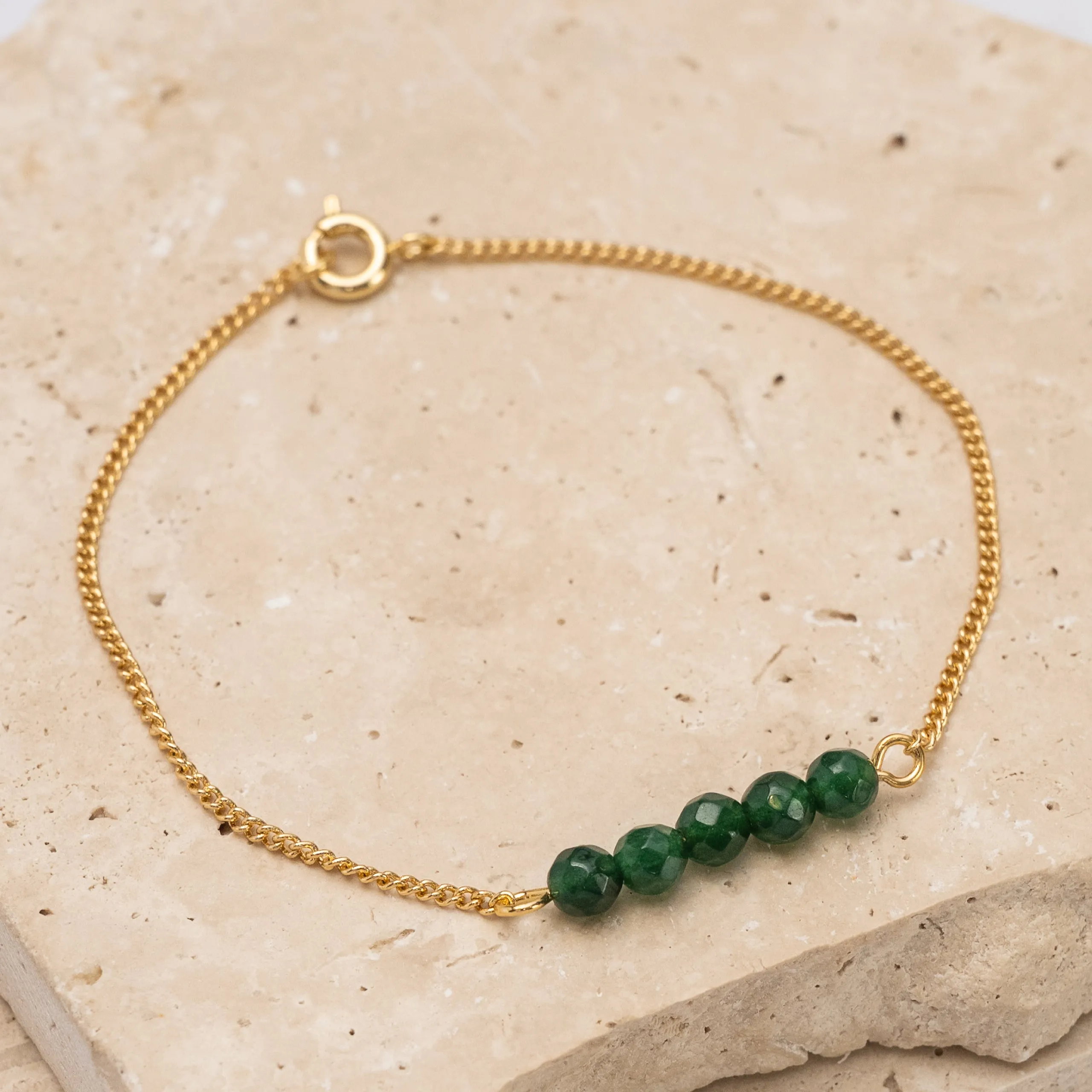 Birthstone 14k gold plated bracelet - Petite