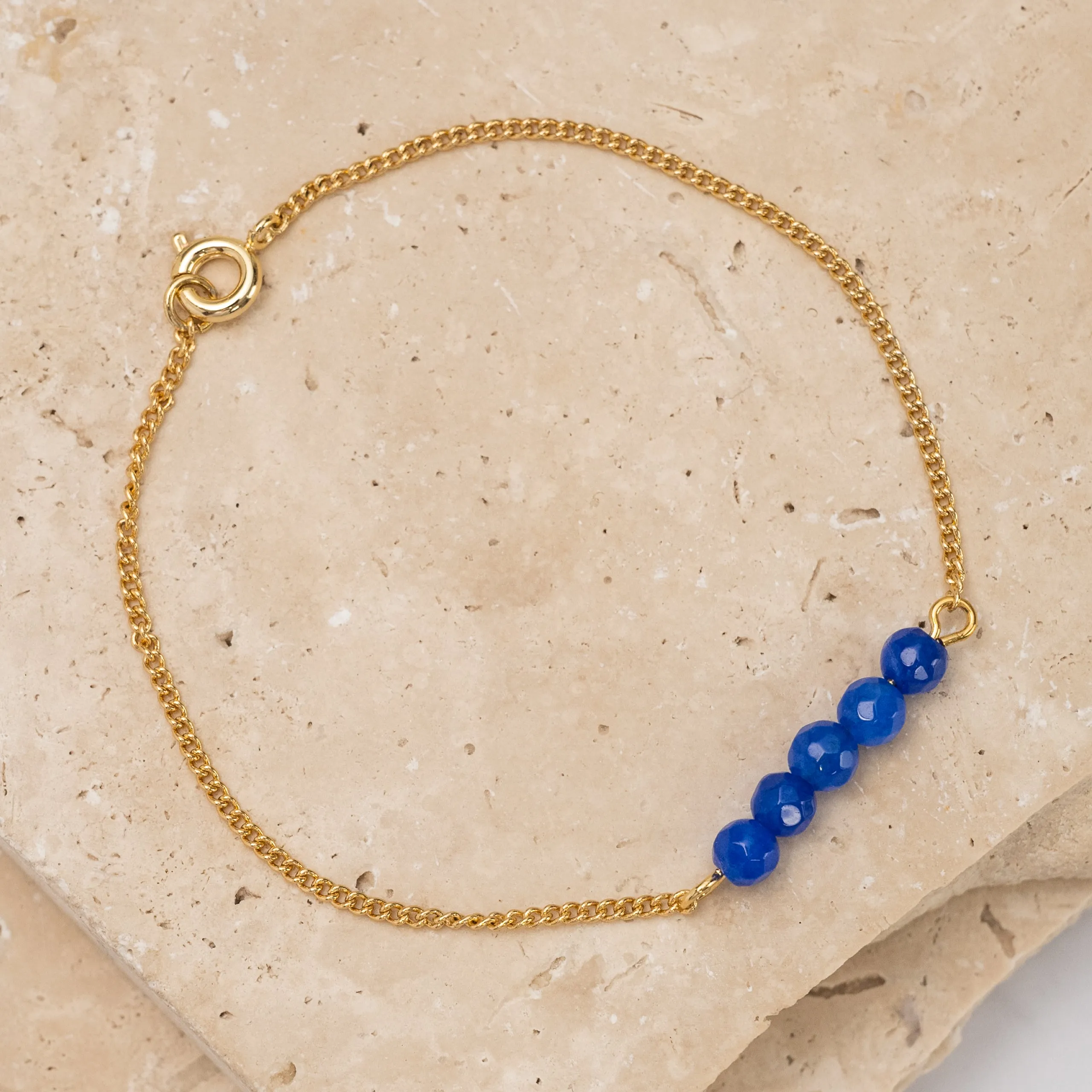 Birthstone 14k gold plated bracelet - Petite