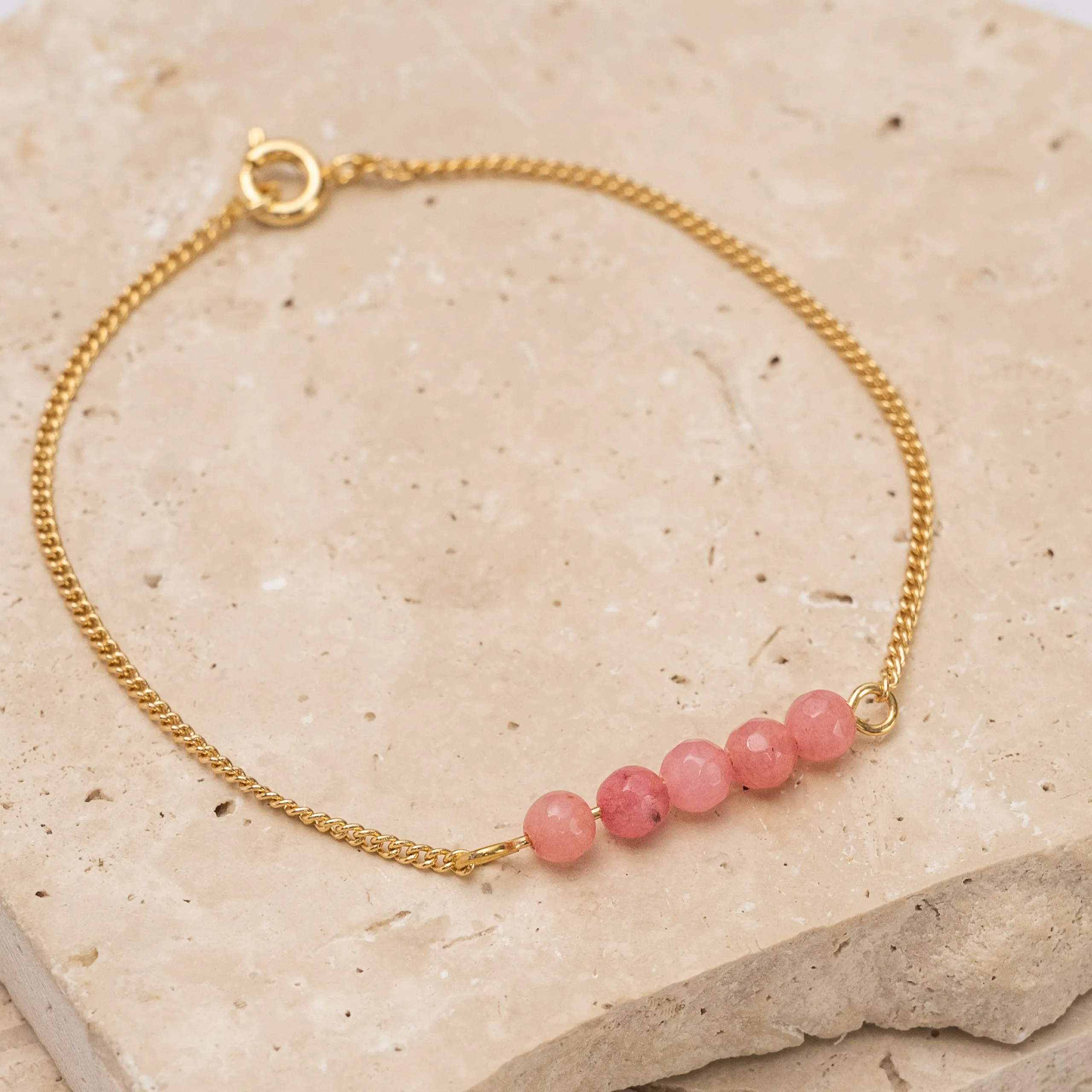 Birthstone 14k gold plated bracelet - Petite