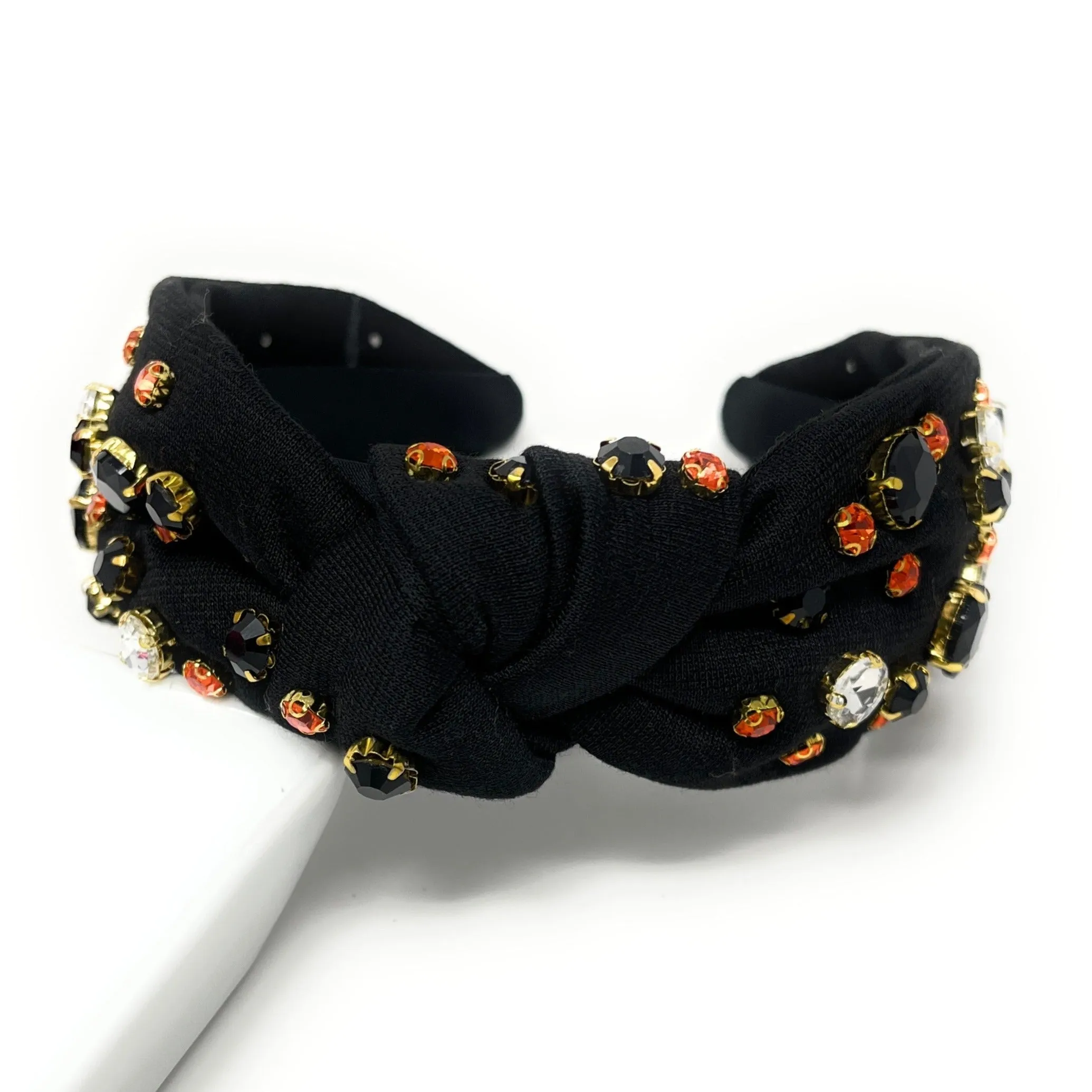 Black Jeweled Knot Headband