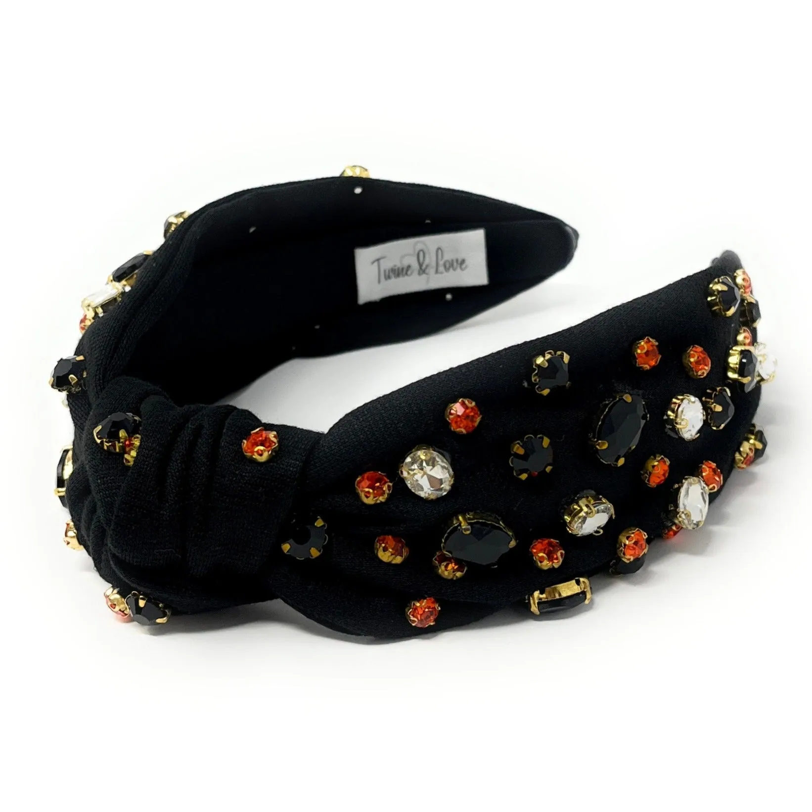 Black Jeweled Knot Headband