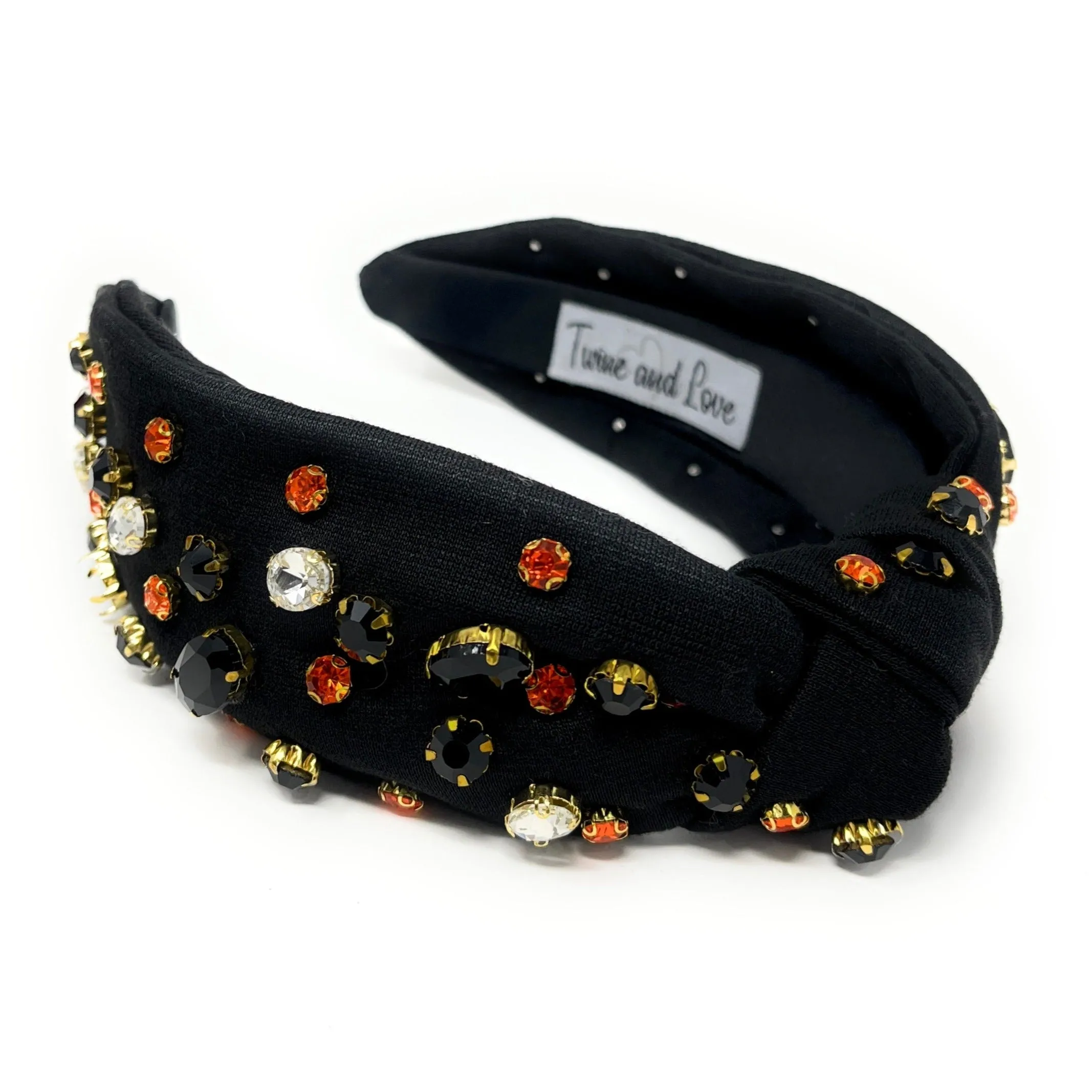 Black Jeweled Knot Headband