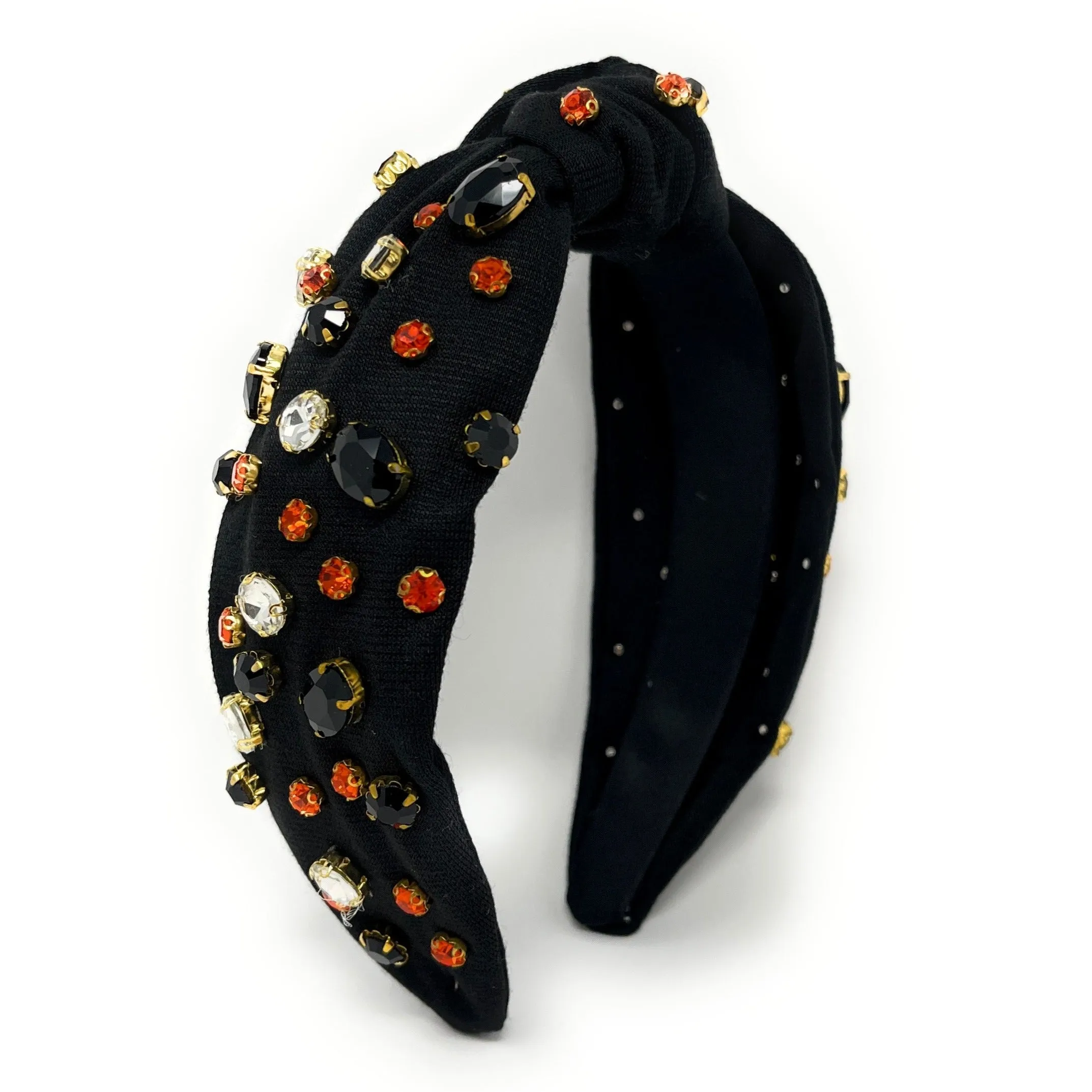 Black Jeweled Knot Headband