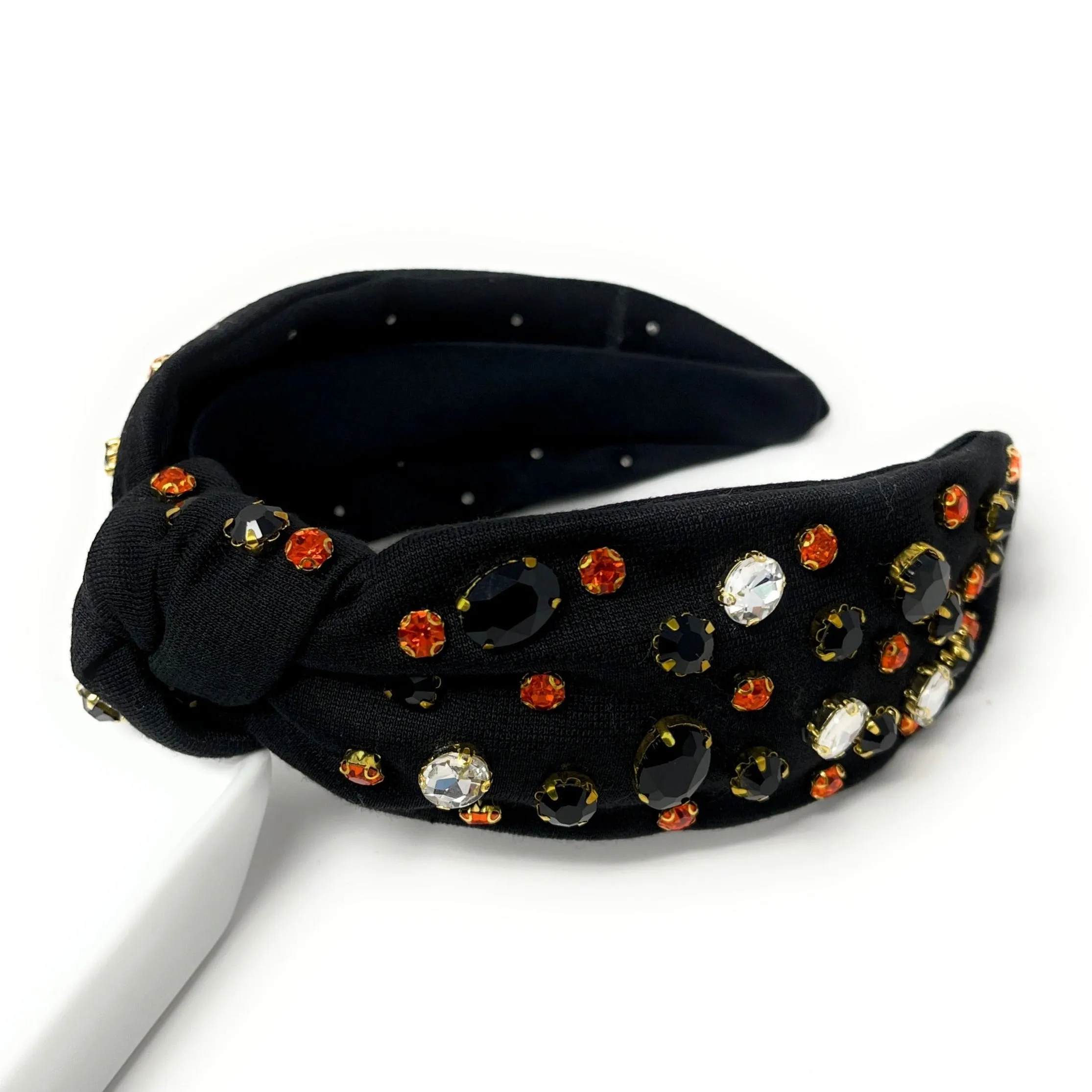 Black Jeweled Knot Headband