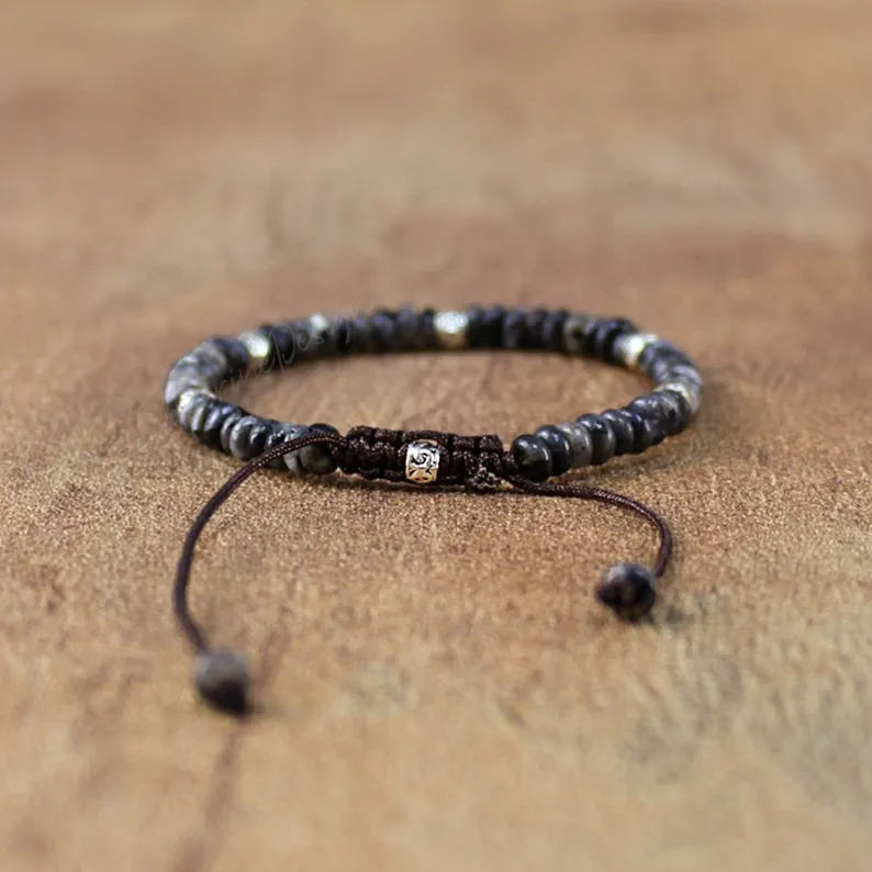 Black Moonstone Larvikite Bracelet Gift For Women