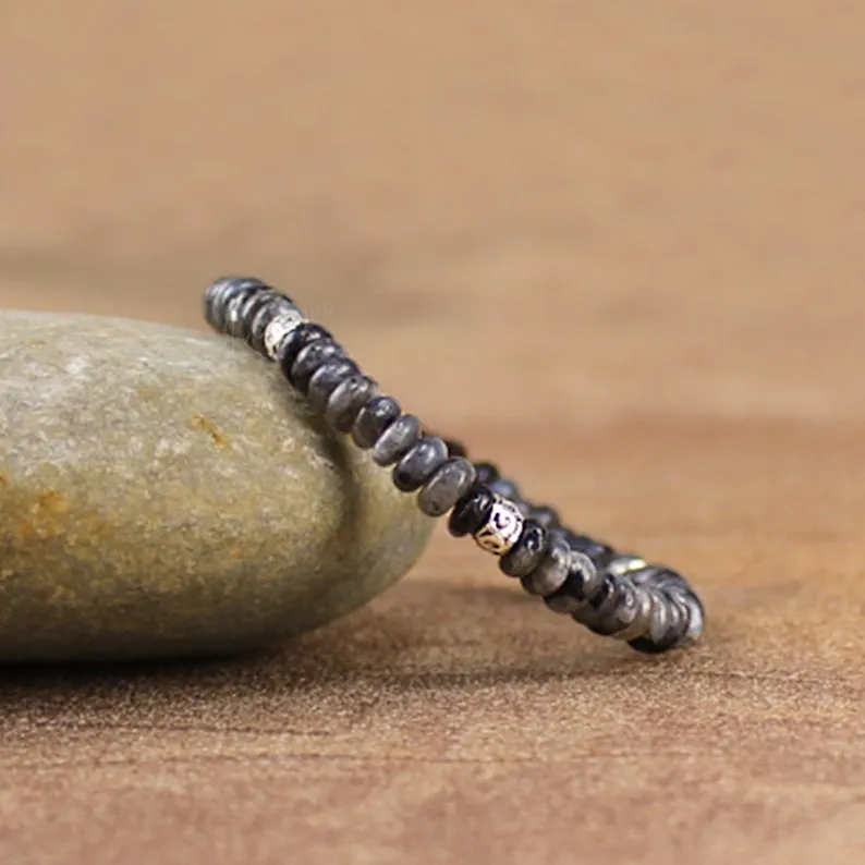 Black Moonstone Larvikite Bracelet Gift For Women