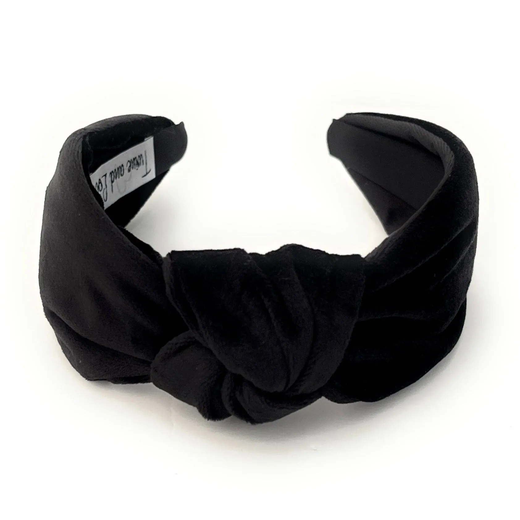 Black Velour Knot Headband