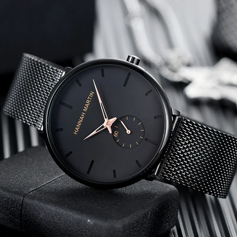 Black Waterproof Watch Personality Fashion Popular Student Men's Quartz Watch