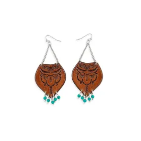 Blazing Mesa Hand-Tooled Leather Earrings