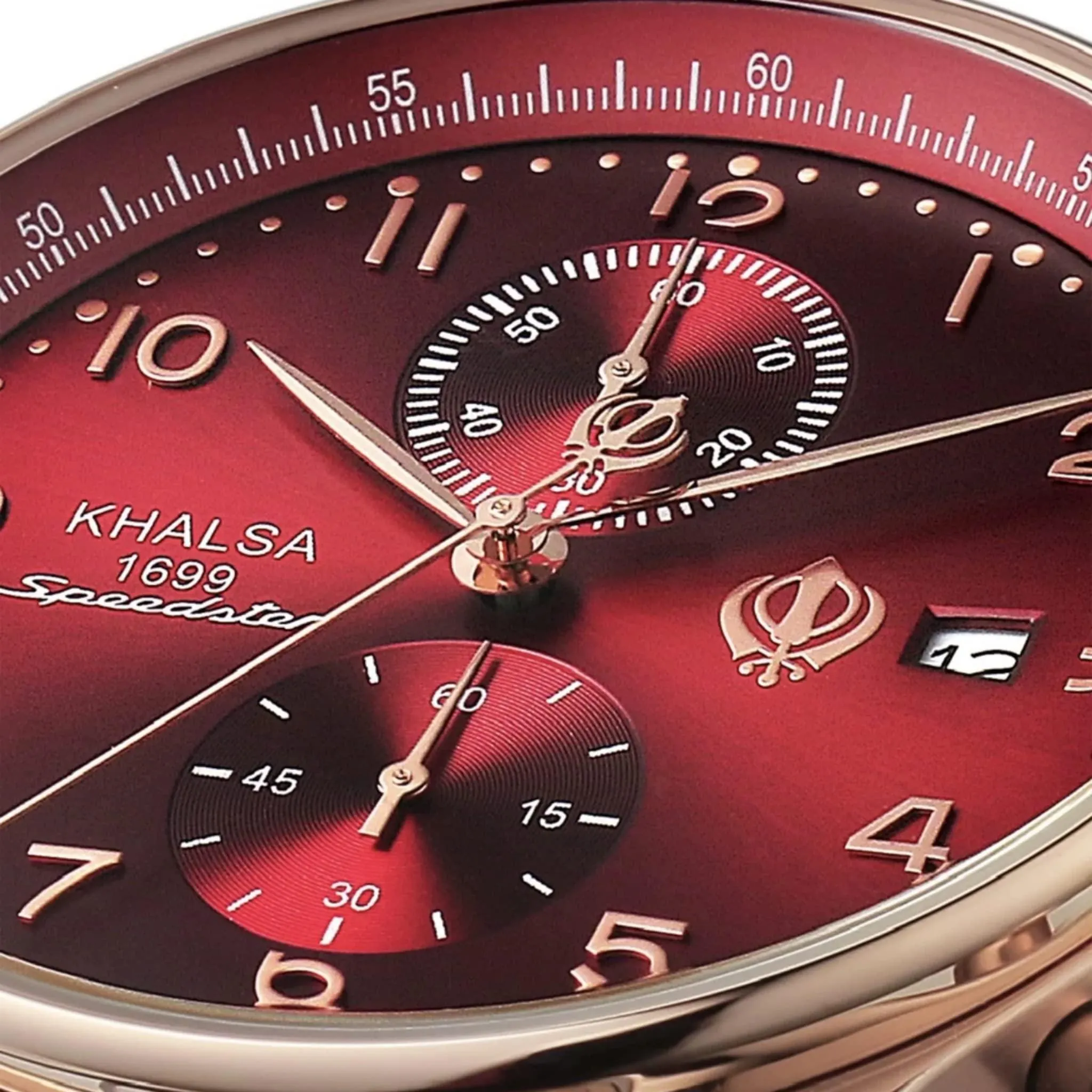 Blood Red Speedster Leather Hardened Mineral Crystal Watch