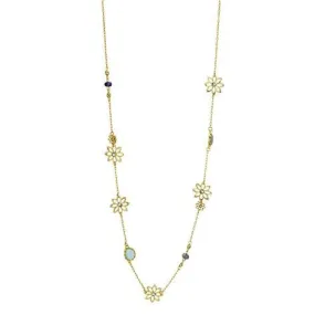 Blue Flower Long Necklace