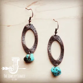 **Blue Turquoise Drop Earrings 204k