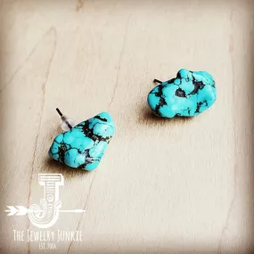 Blue Turquoise Stud Earrings*