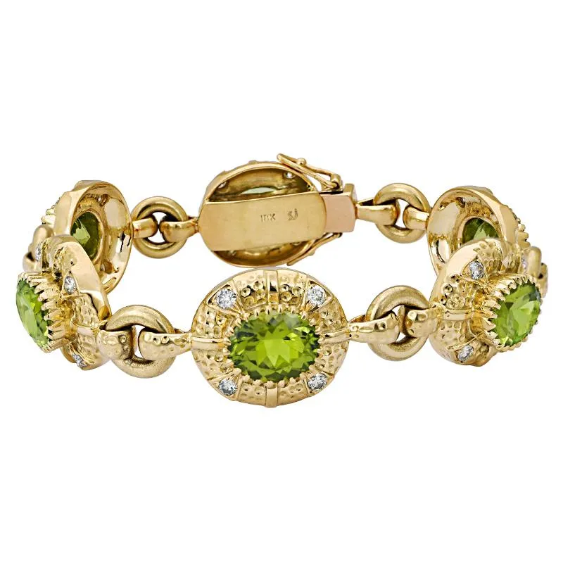 Bracelet-Peridot and Diamond  (1248B)