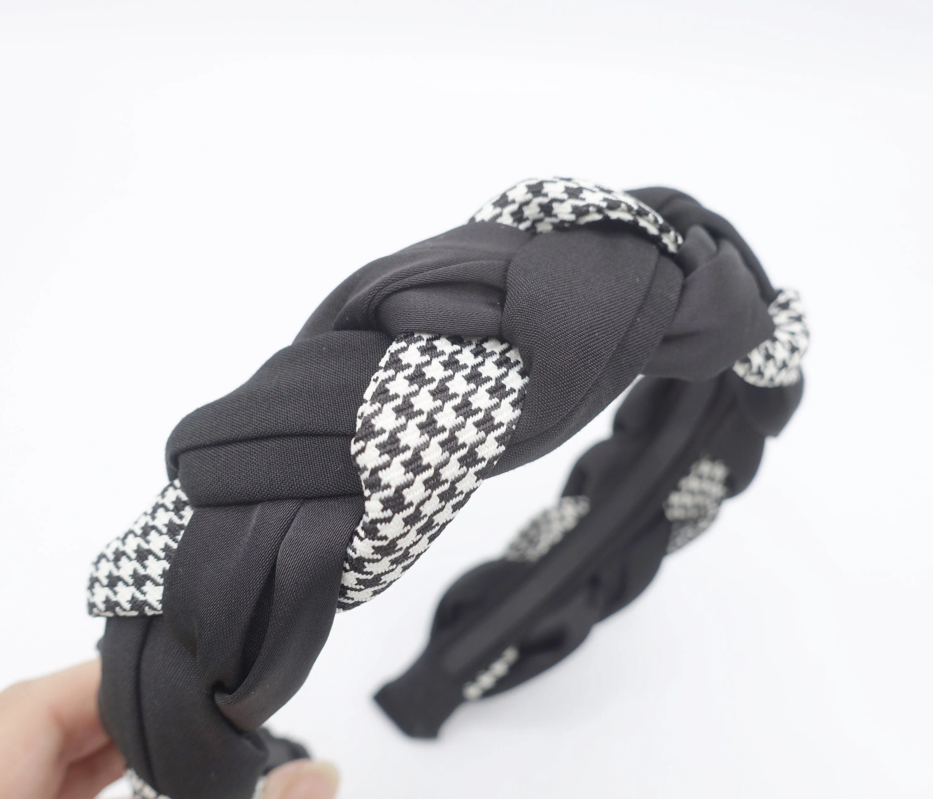 braided headband, satin headband,houndstooth headband, stylish headband for women