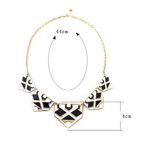 Brand Trendy Pendants Necklace Geometric Enamel Statement Fashion Necklace Charm Jewelry