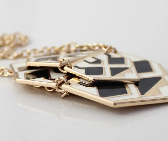 Brand Trendy Pendants Necklace Geometric Enamel Statement Fashion Necklace Charm Jewelry