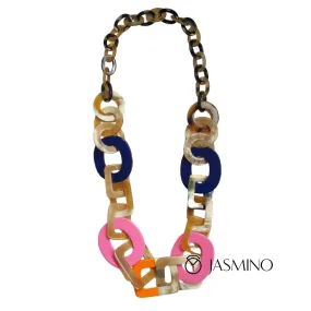 Breathtaking Trendy Necklace J17370, Made by Buffalo Horn and Lacquer