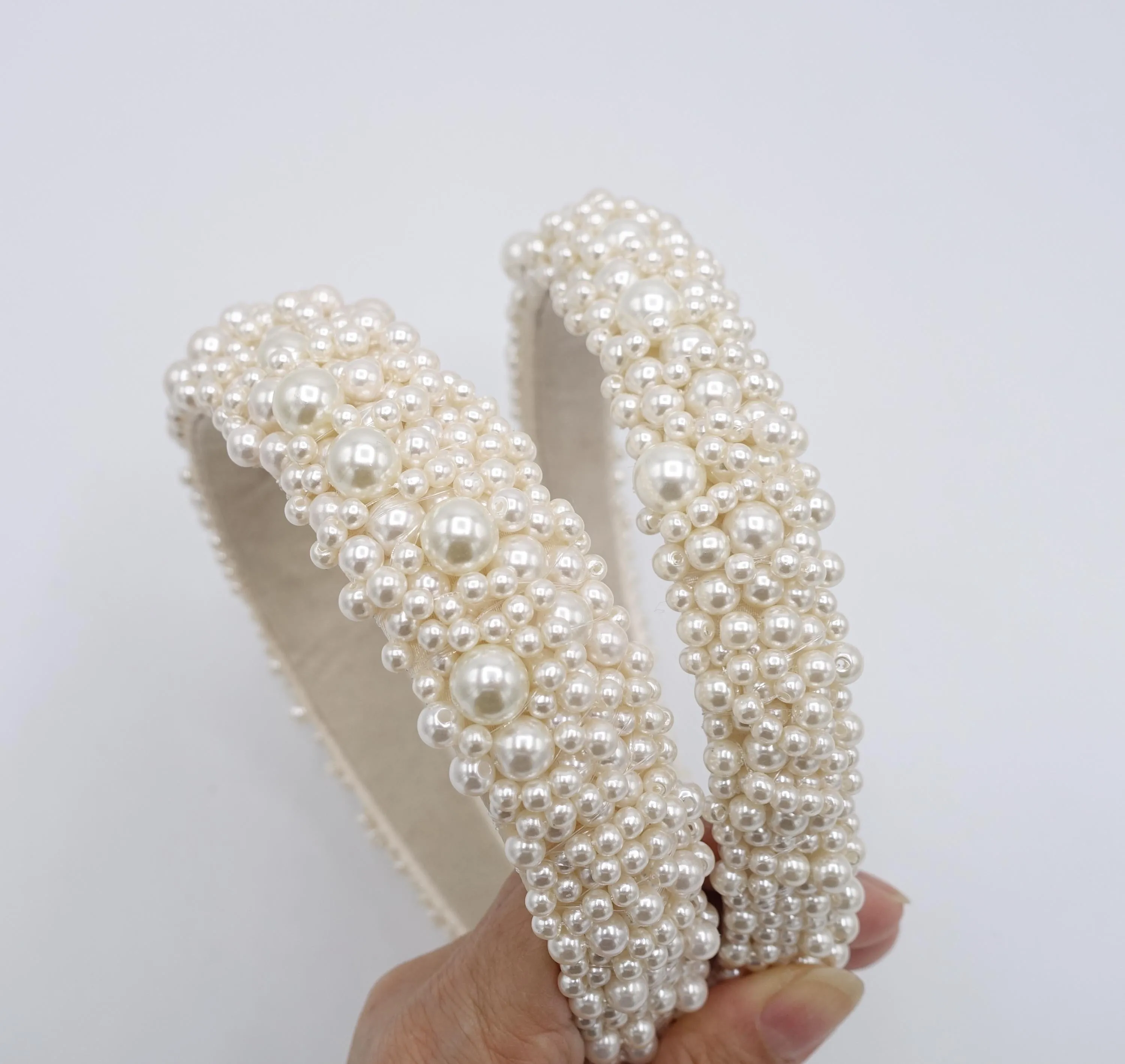 bridal headband, pearl beaded headband , wedding headband