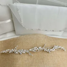 Bridal Headband, Quinceanera Forehead Accessory, Headband for wedding, Bridal Hair Accessory with Azahares