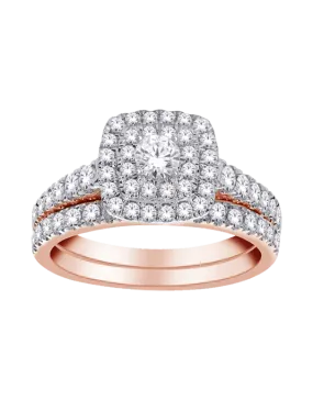 Bridal Set - 14ct Rose Gold Diamond Ring - 771094