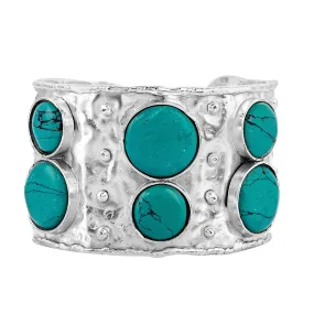 Brilliant Cabochon Cuff Bracelet