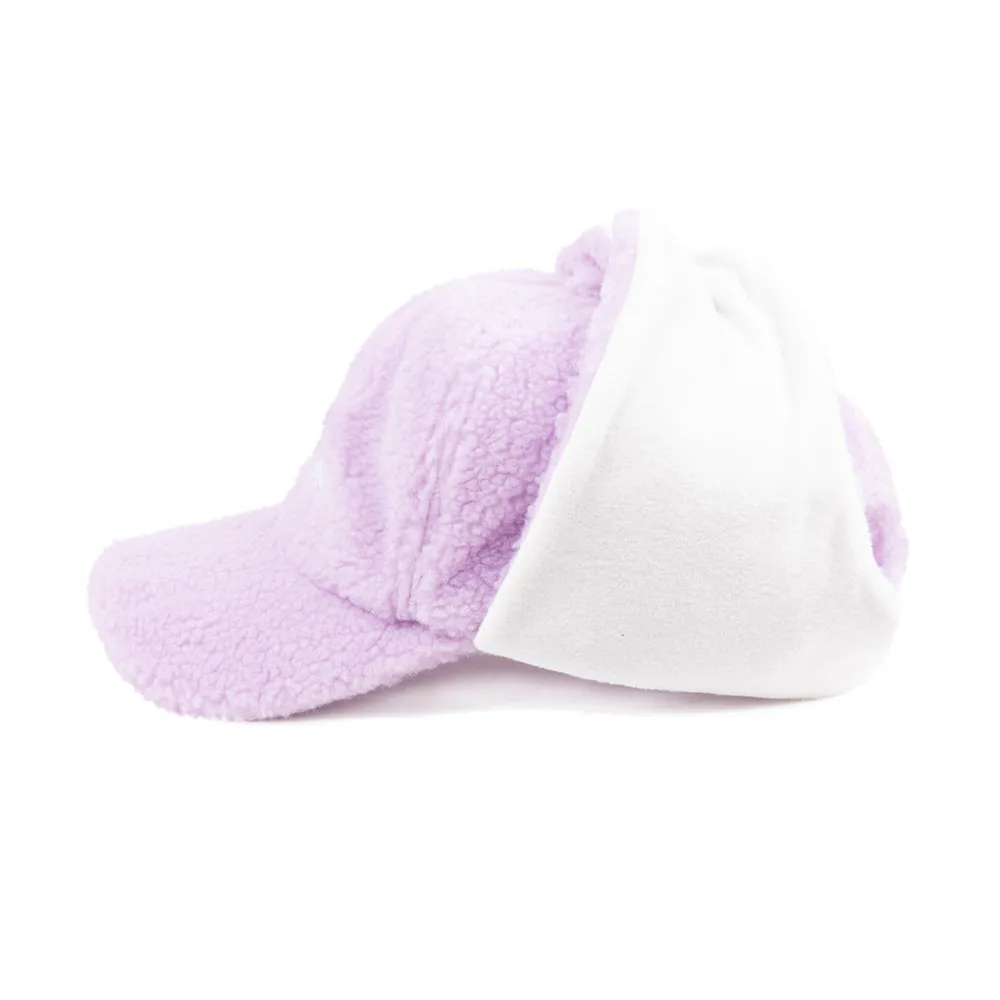 BS GLOSSY WAPPEN EARFLAP HAT PINK