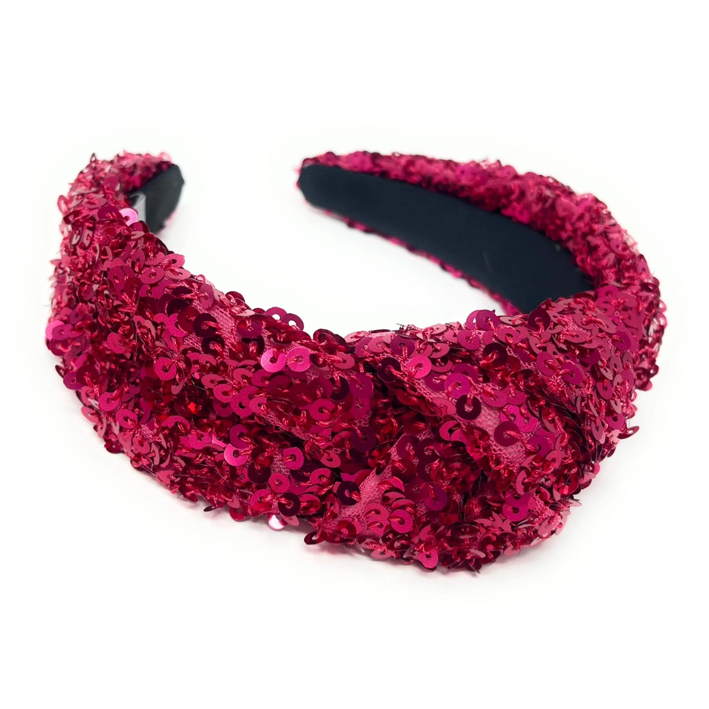 Burgundy Sequin Knotted Headband