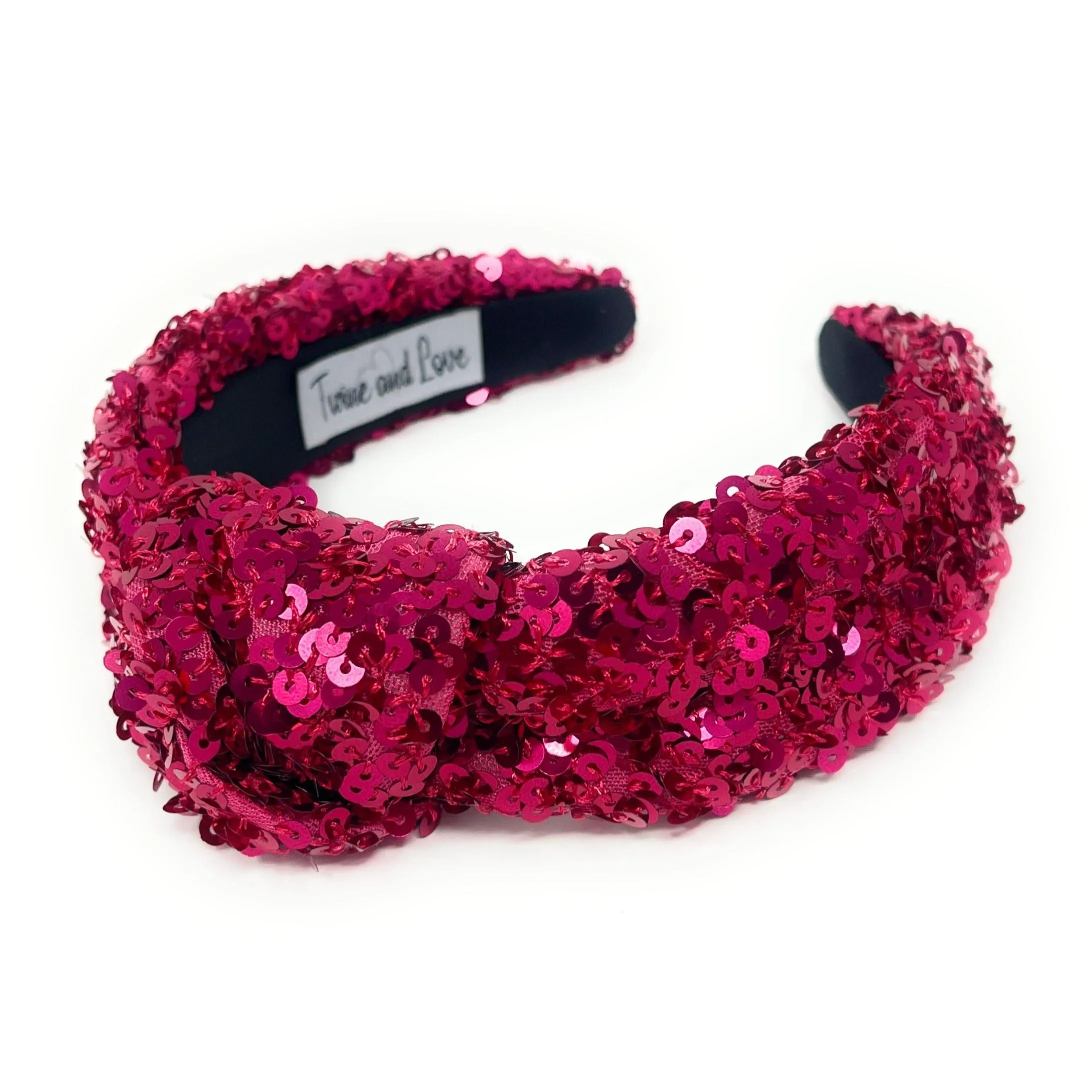 Burgundy Sequin Knotted Headband