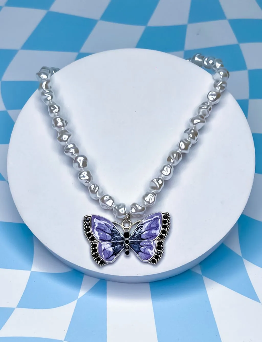 BUTTERFLY MAGIC NECKLACE - PURPLE