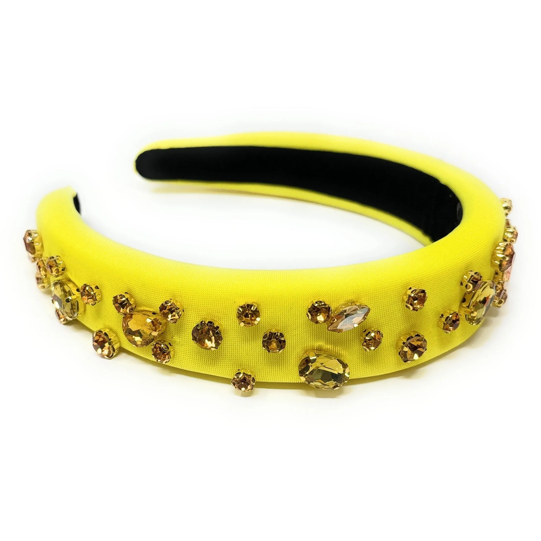 Camelia Yellow Padded Baroque Headband