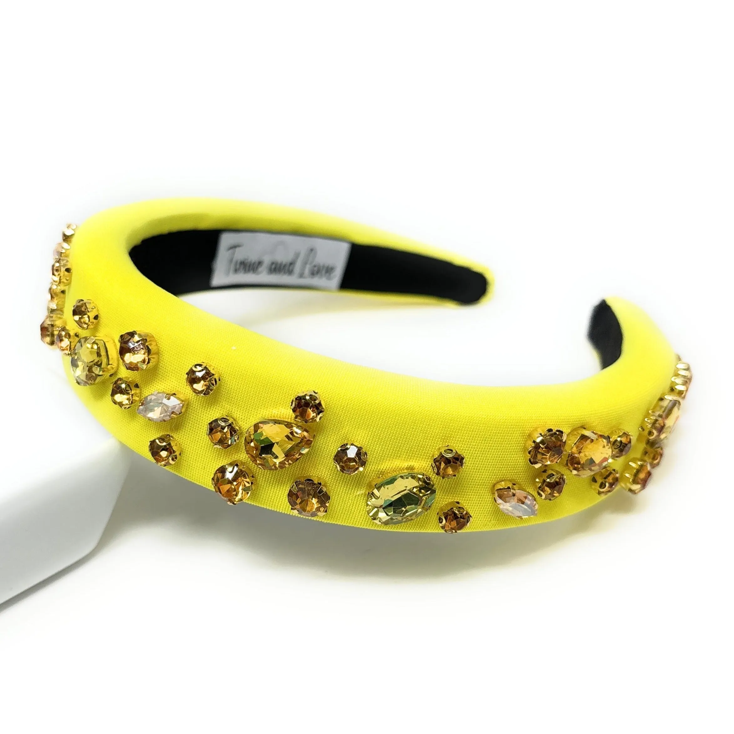 Camelia Yellow Padded Baroque Headband